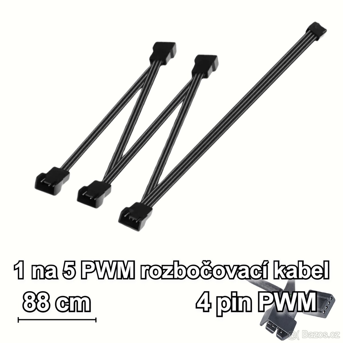 PWM fan splitter, rozbočovací kabel pro připojení větráčků
