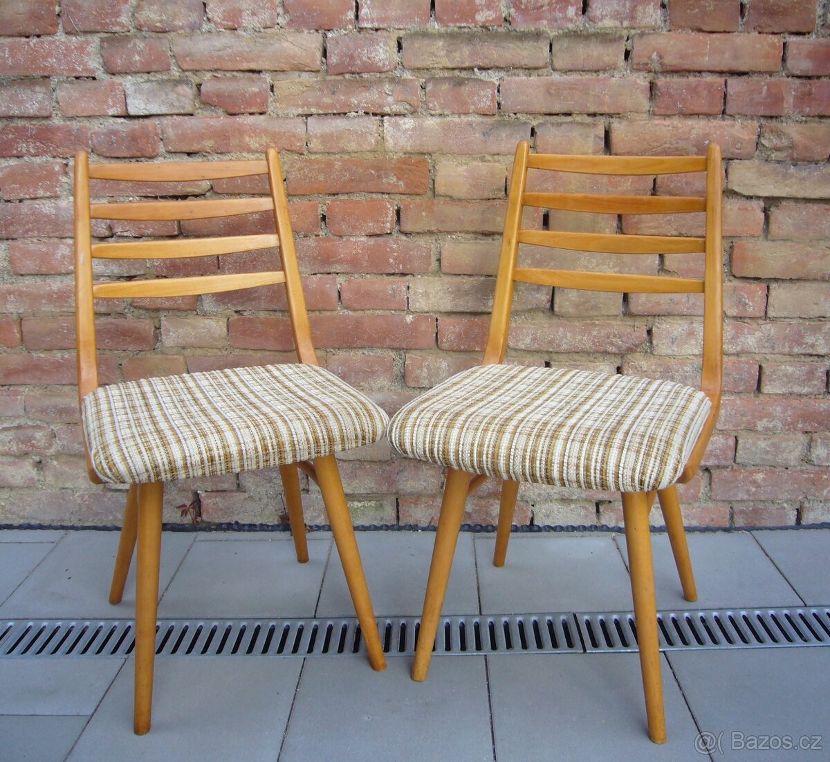 2x retro židle ton ohýbané
