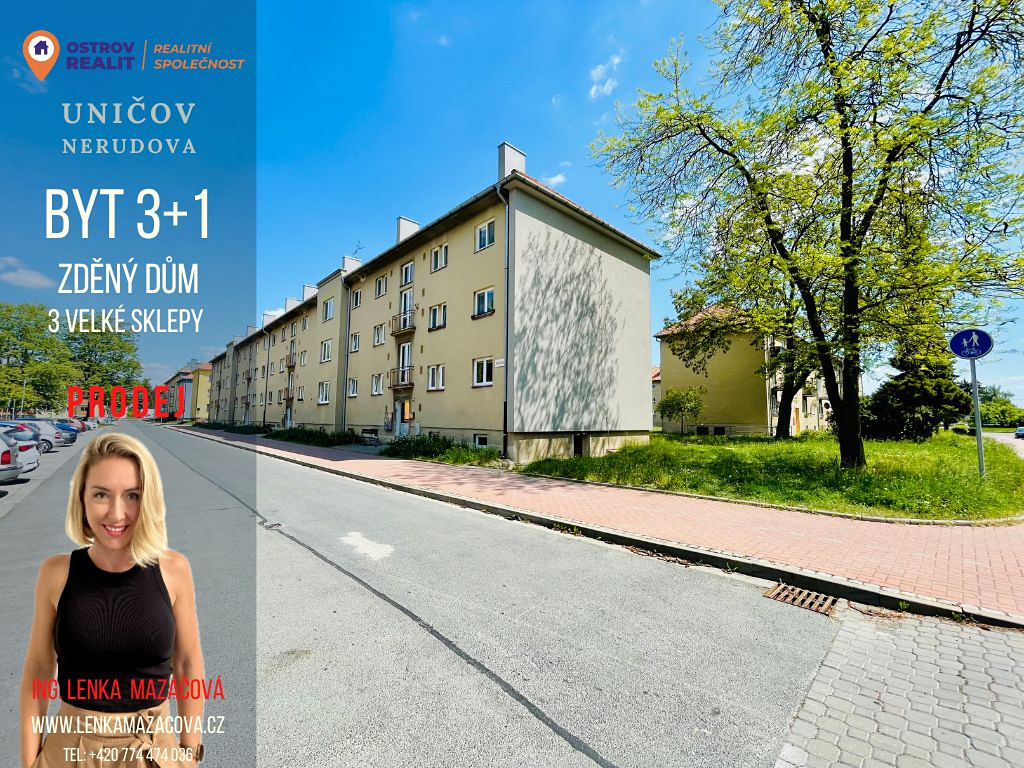Prodej, byt 3+1, 70 m2, Uničov, Nerudova