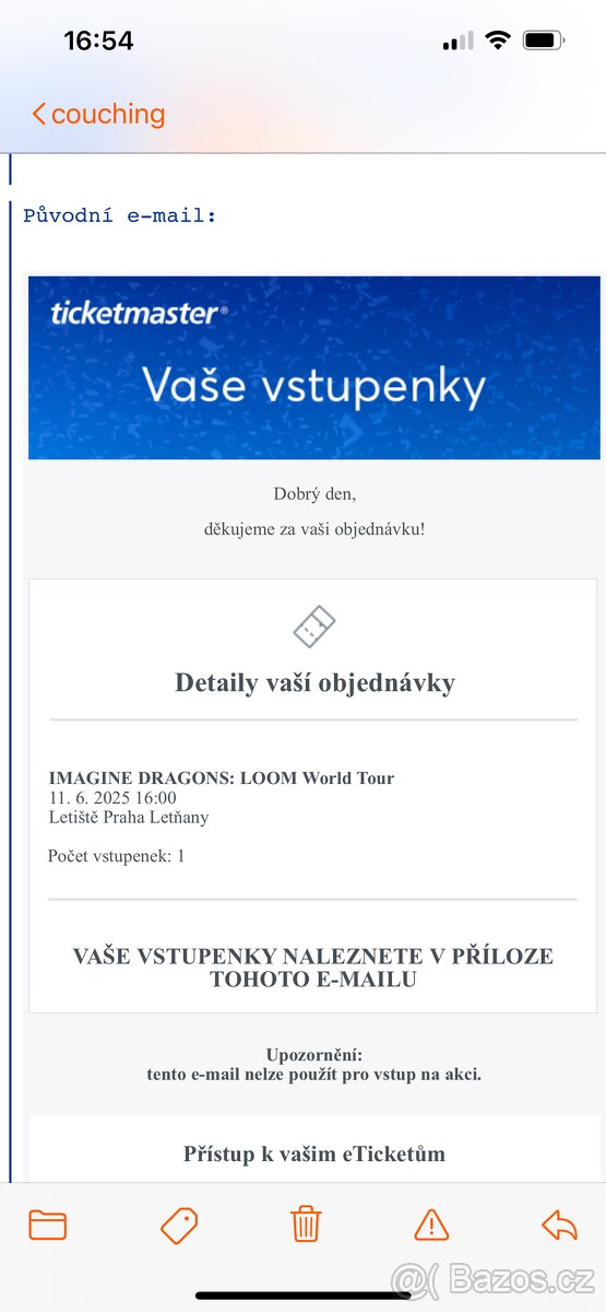 Vstupenka Imagine Dragons