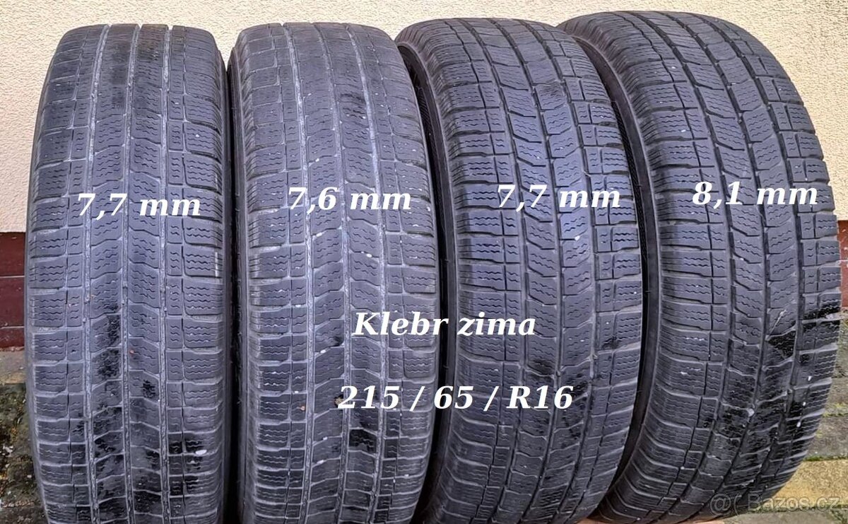Prodám zimní  pneu Kleber při rychlém jednání sleva 500kč na