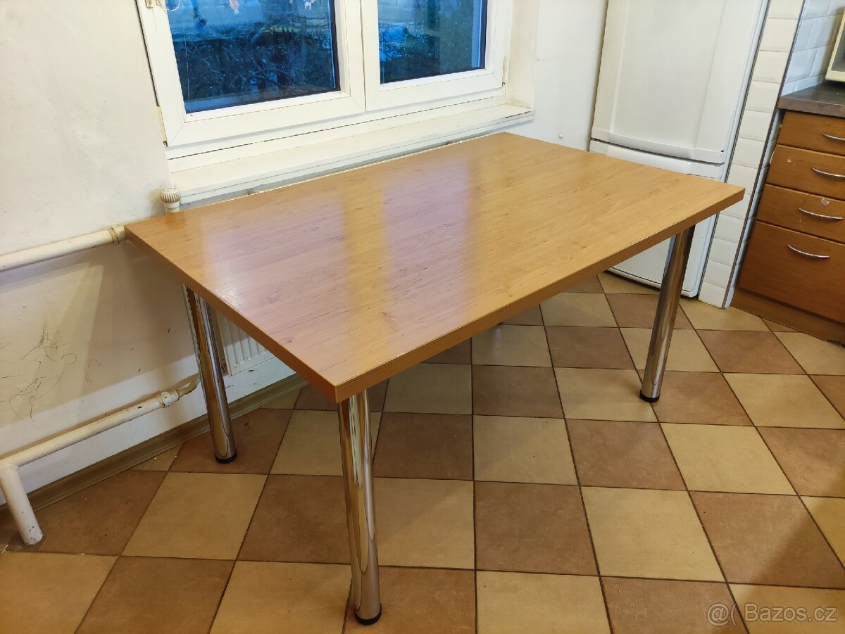 Jídelní stůl 140x90 Lamino, nerez, ABS hrany