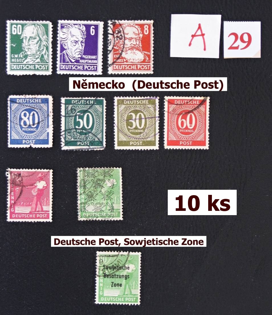 2840 ks známek + 4 ks aršíky - celý svět