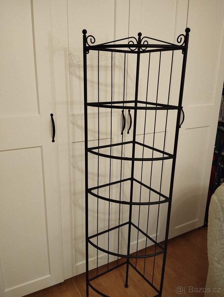 Prodám černý kovový rohový regál IKEA
