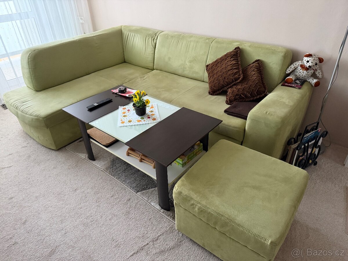 Rohová sedačka plus taburet