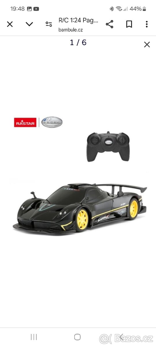 RC Rastar Pagani Zonda R- Autičko na dálkové ovládání