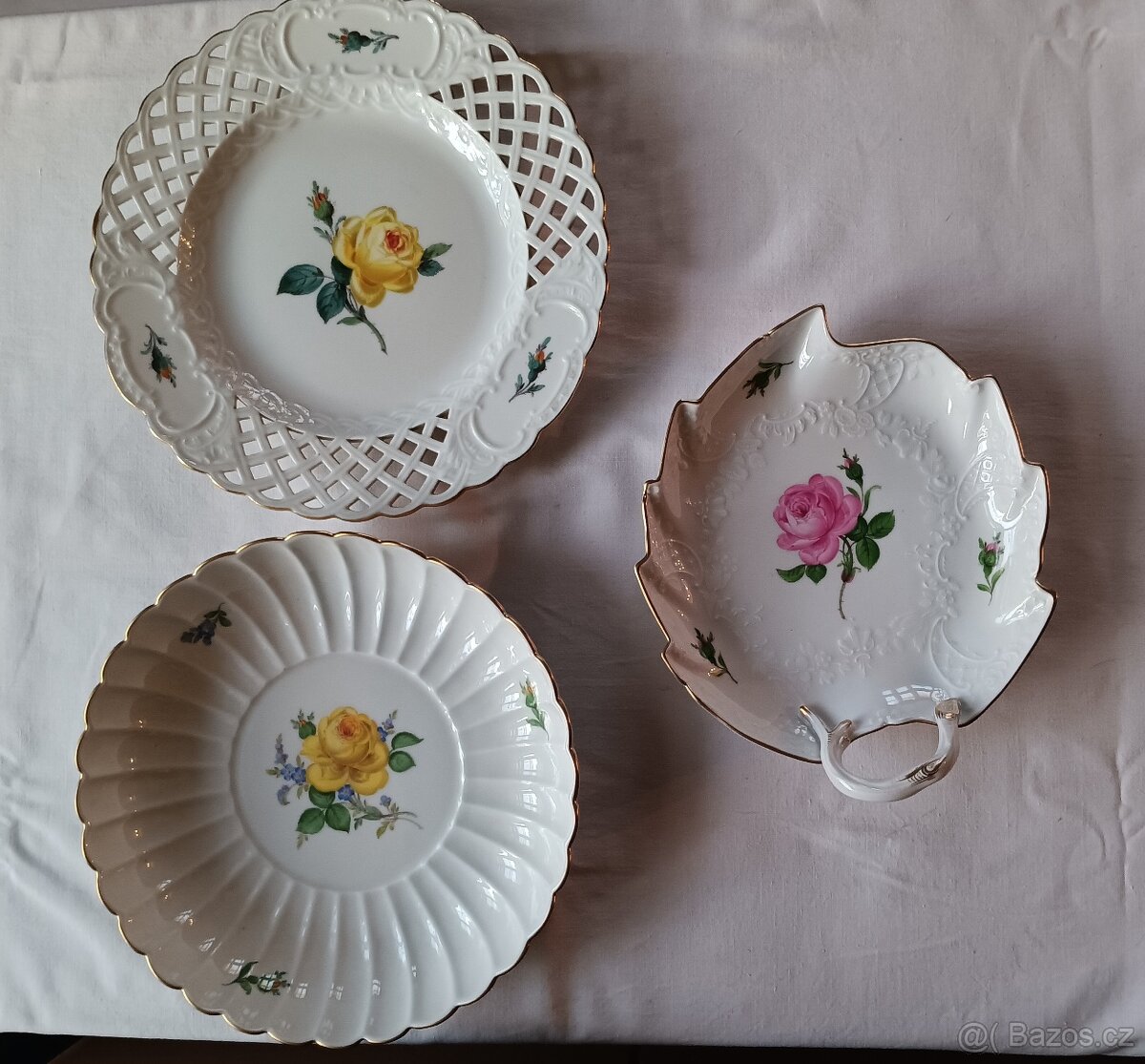 Míšeň, Meissen - malované porcelánové talíře
