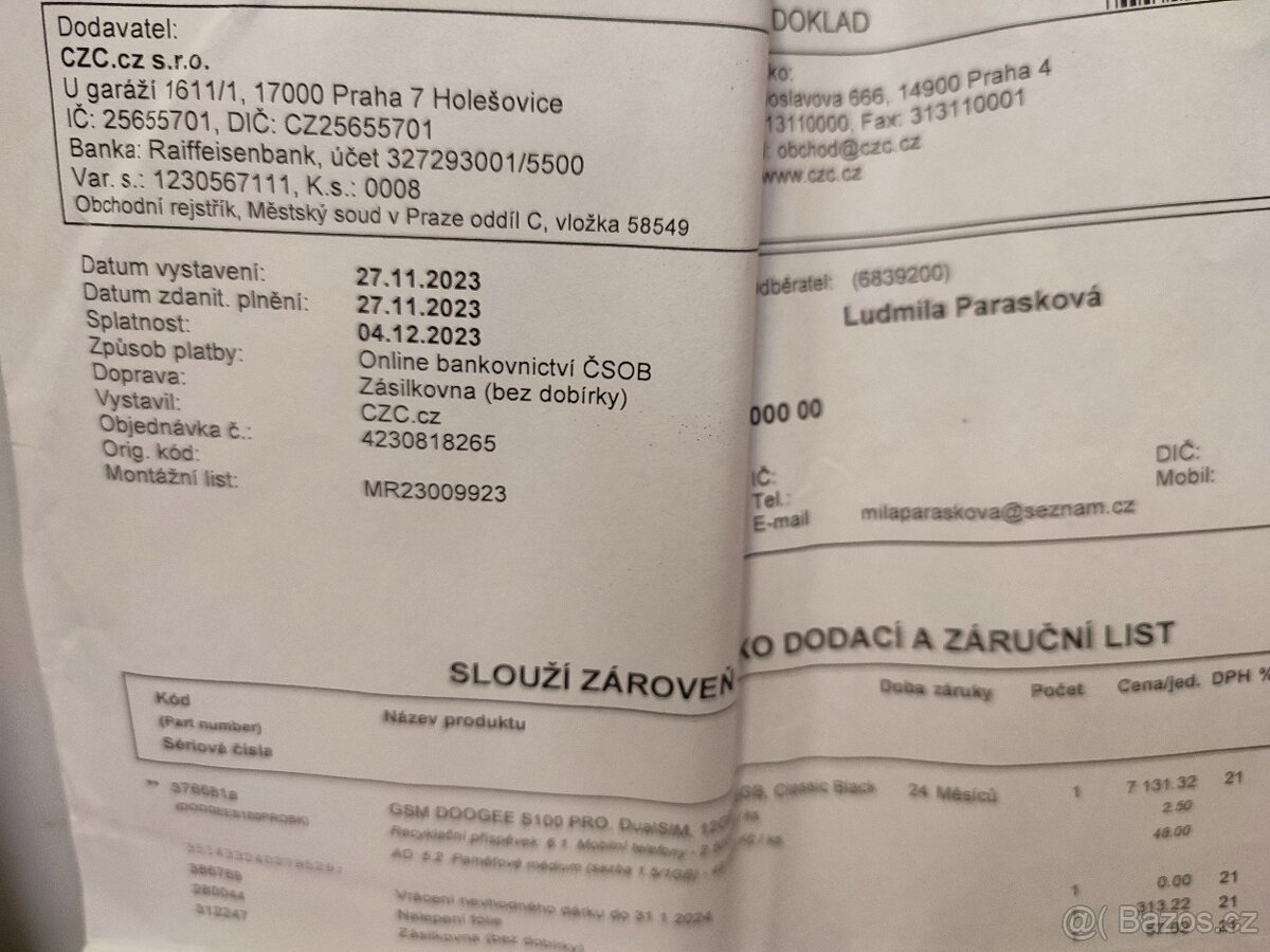 DOOGEE S100 PRO,TAM 20GB,ROM 256GB, KOMPLETNÍ BALENÍ