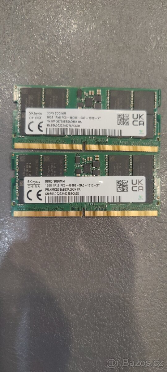 So-dimm DDR5 rám 32gb ( 2x16) 4800mhz