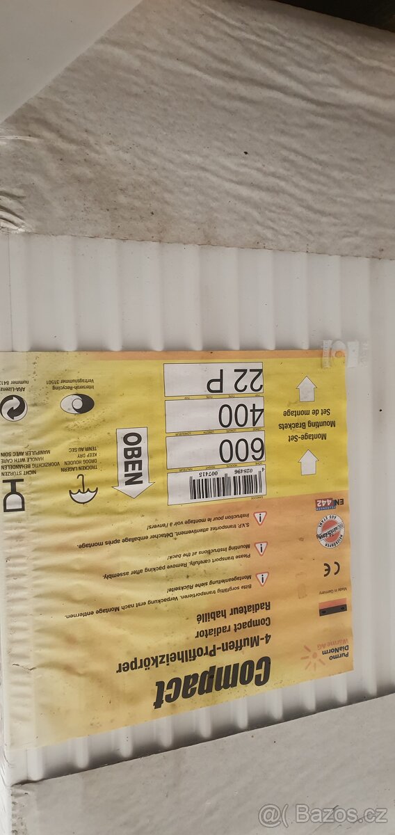 Nové německé radiátory 60x40 typ 22