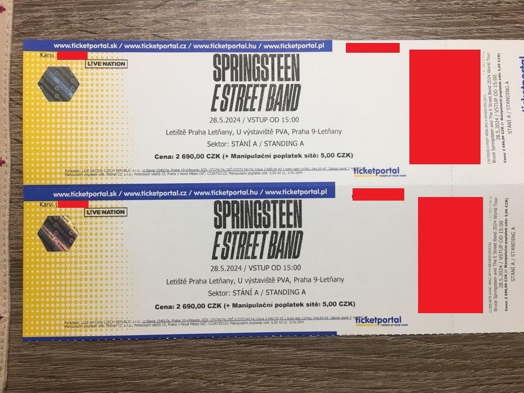 BRUCE SPRINGSTEEN - lístok na pamiatku