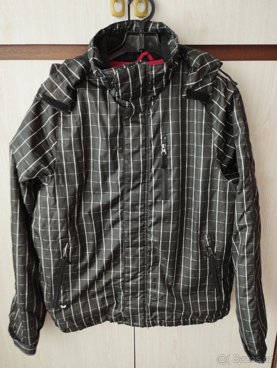 Pánská černá károvaná bunda