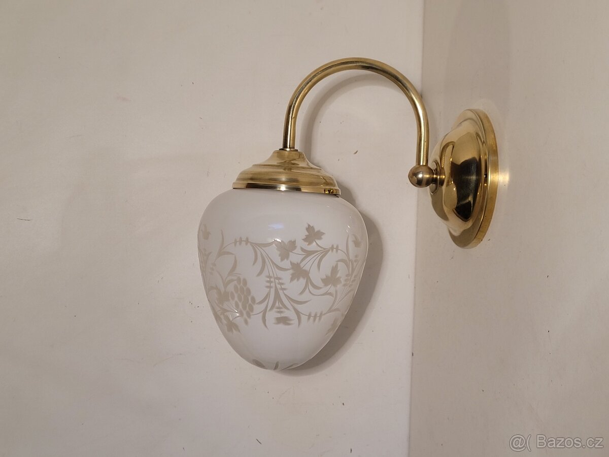 mosazná lampa lampička, pěkné stínidlo, až 2 ks