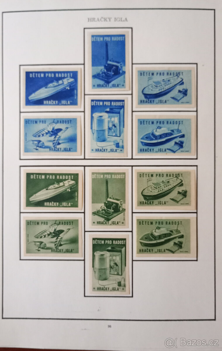 Historické zápalkové nálepky Československo r45-58