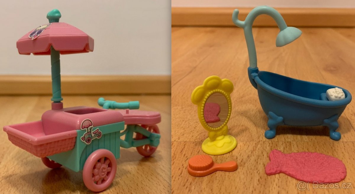 Doplňky k Little Pet Shop - zmrzlinový vozík a koupání