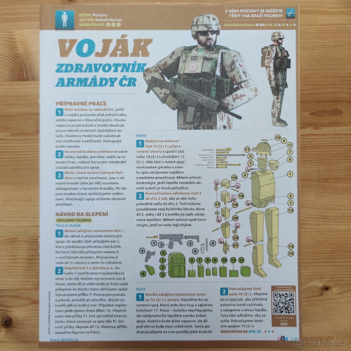 Vystřihovánky voják AČR a obrněná pancéřová drezína