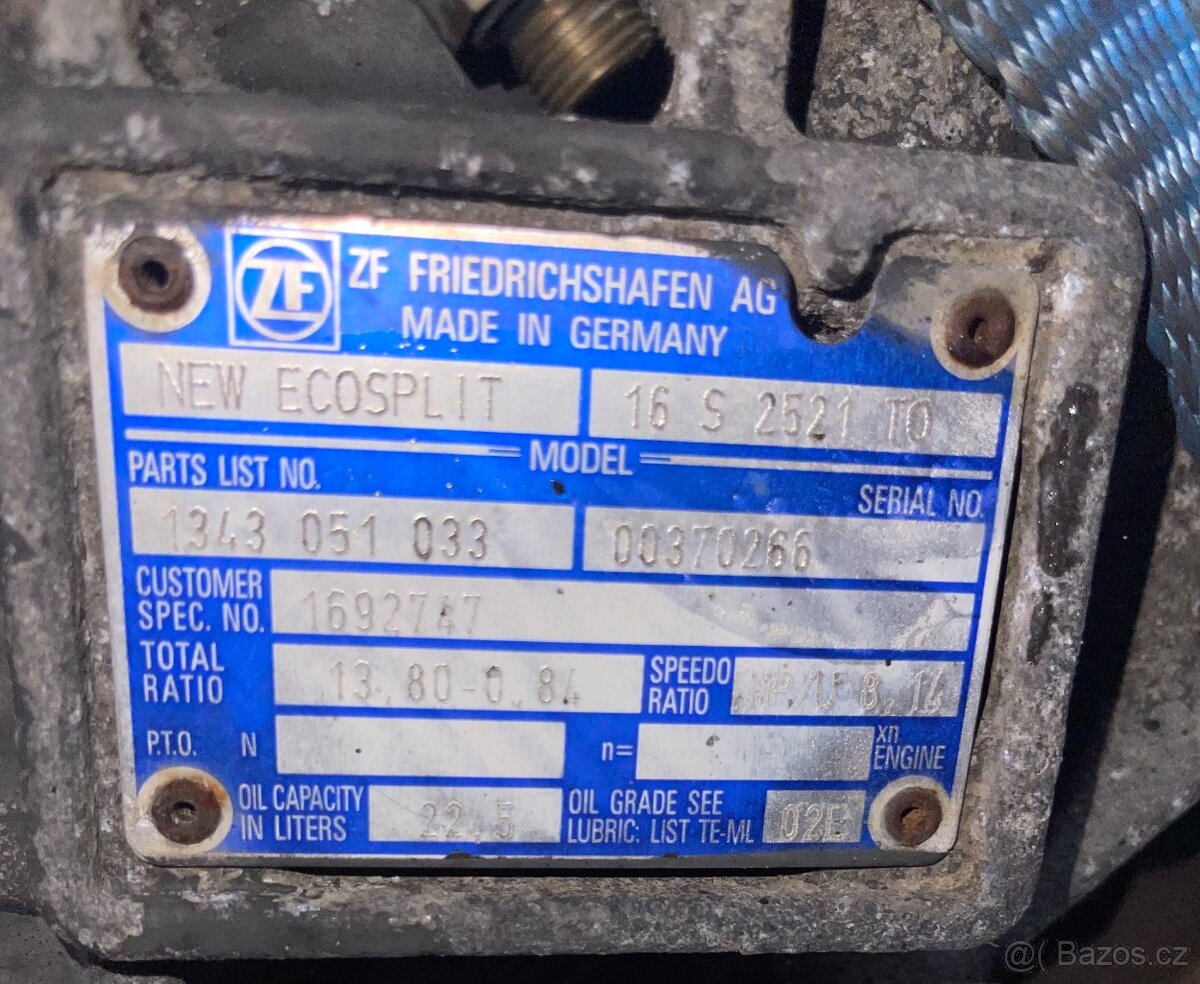Prodam manual prevodovka z retarderem ZF NEW ECOSPLIT