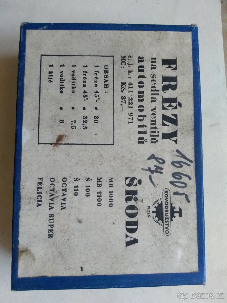 Frézy na sedla ventilů Škoda