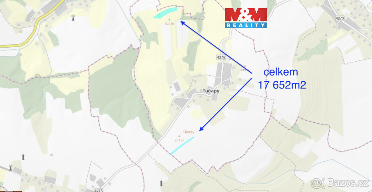 Prodej pole, 17652 m², Tučapy
