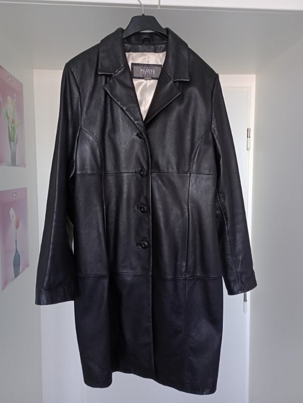 Černý kožený kabát Wilson Leathers dovoz USA