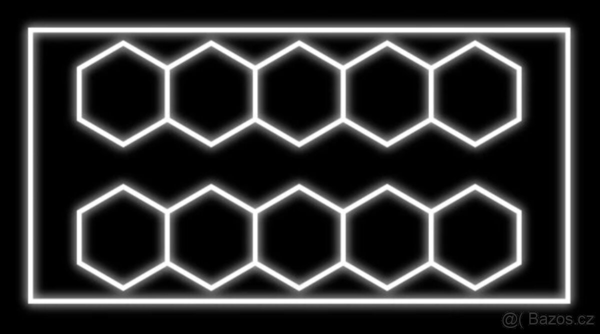 Hexagon LED světlo 4,8 m x 2 m, 10 ks hexagonů