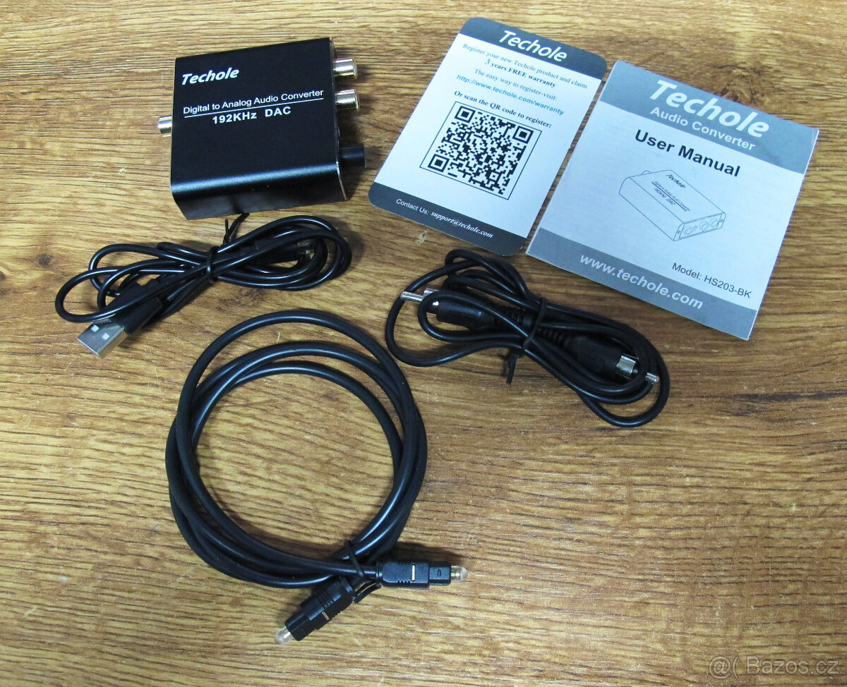 Digitálně/analogový DAC převodník Techole HS203-BK
