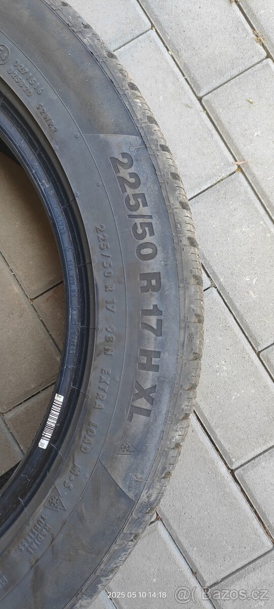 Prodám pnue Continental Wintercontact TS850P 225/50 R17 H XL