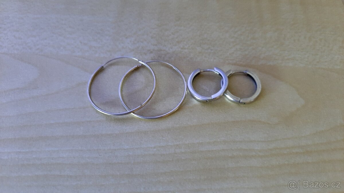 Stříbrné náušnice kruhy
