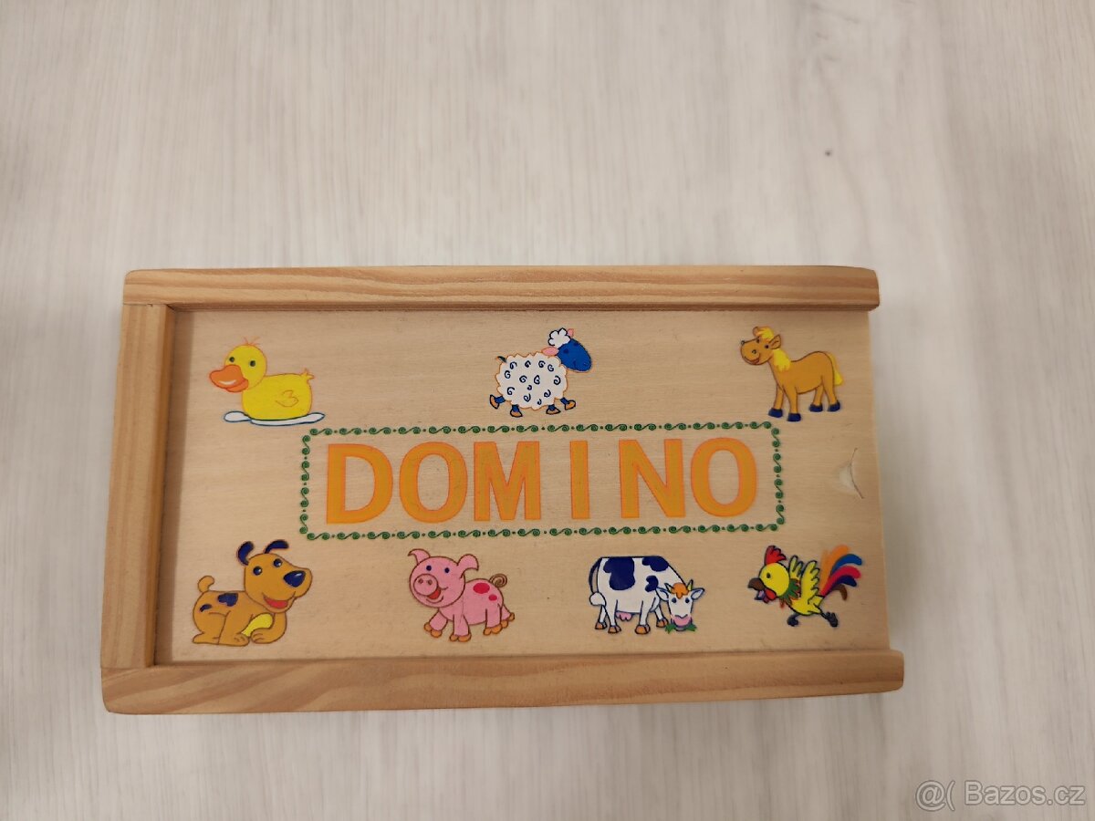 Woody DŘEVO Minidomino Zvířátka (dřevěná hračka)