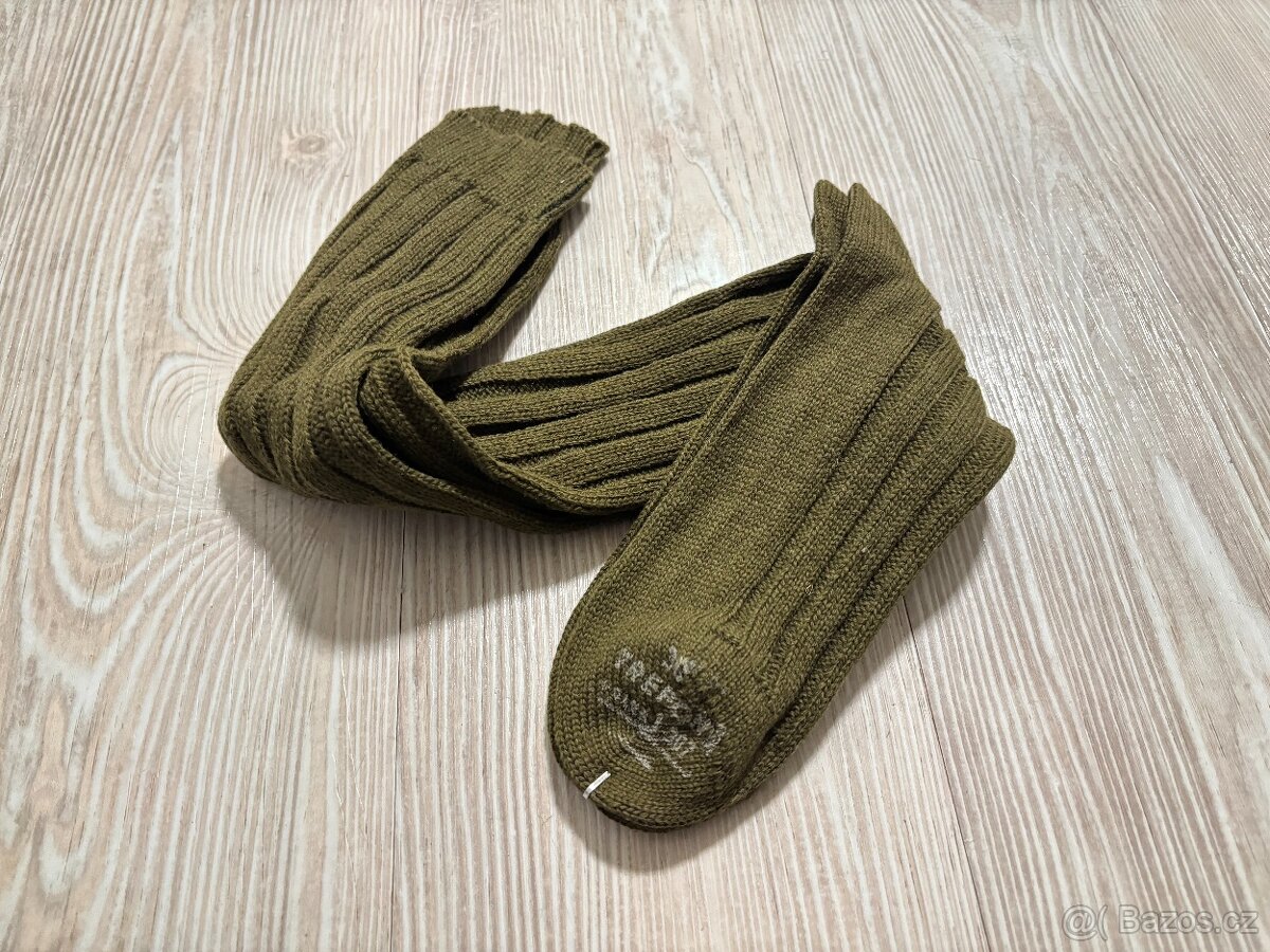 Vojenské HRUBÉ zimní podkolenky, ponožky ČSLA, originál