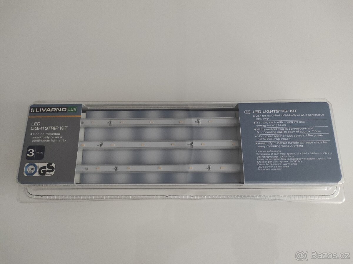 Samolepicí LED lišty - 3 kusy v balení
