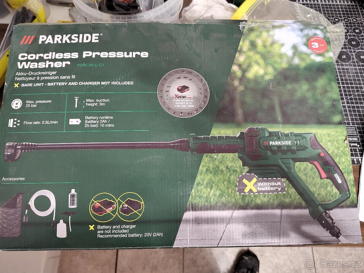 AKU vapka tlakový čistič parkside pdra 20 li c3