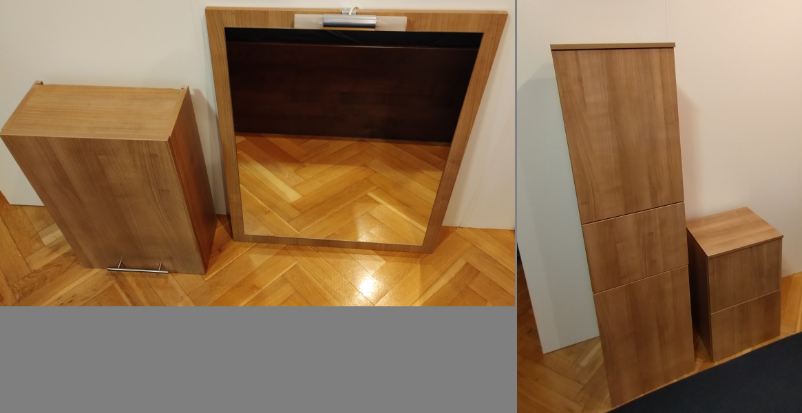 Prodám set koupelnového nábytku (3 skříňky+zrcadlo se světl)