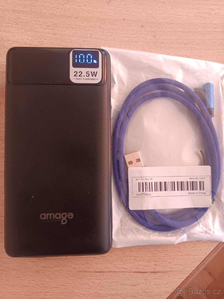 Powerbanka 20 000mAh, rychlonabíjení 22,5 W.