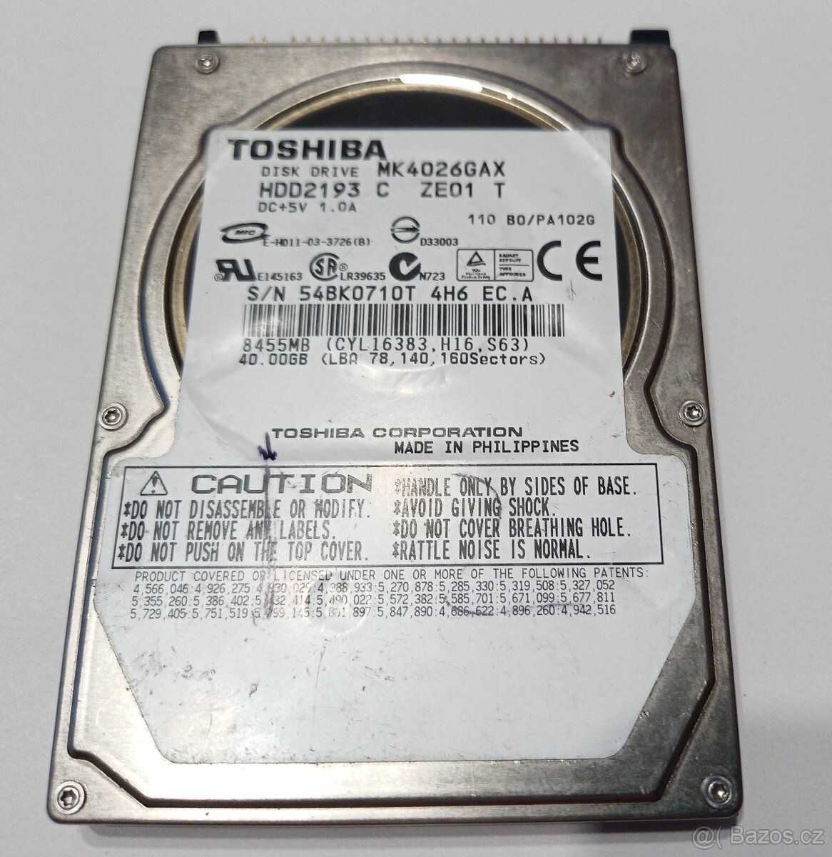 2.5" PATA 40GB TOSHIBA MK4026GAX