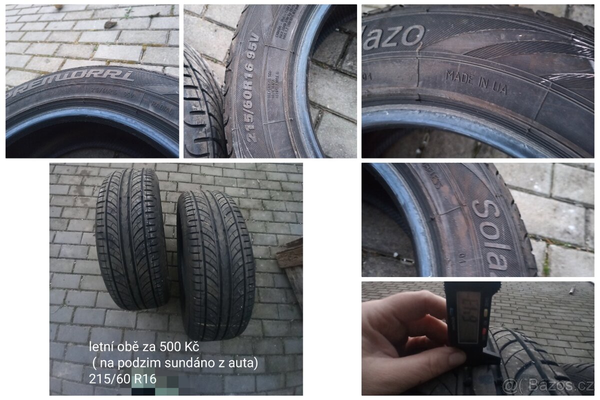 Prodám pneumatika 2 ks 215/60 R16