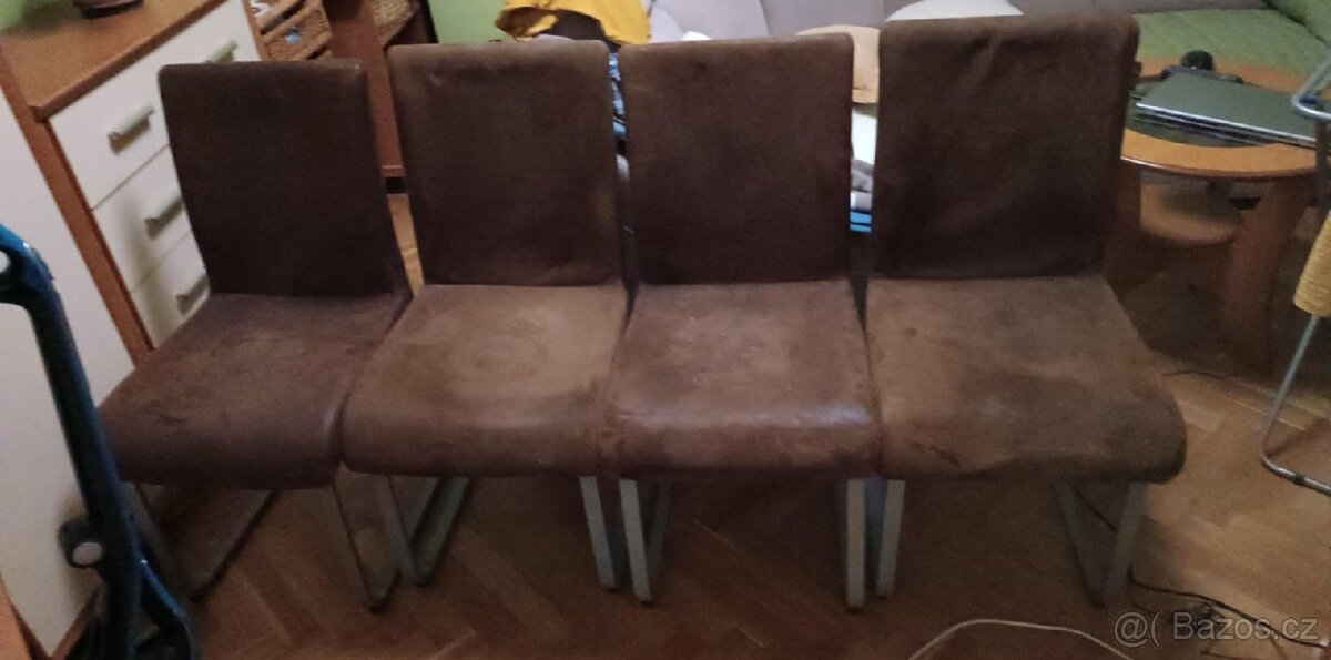 Židle hnědá barva 4ks