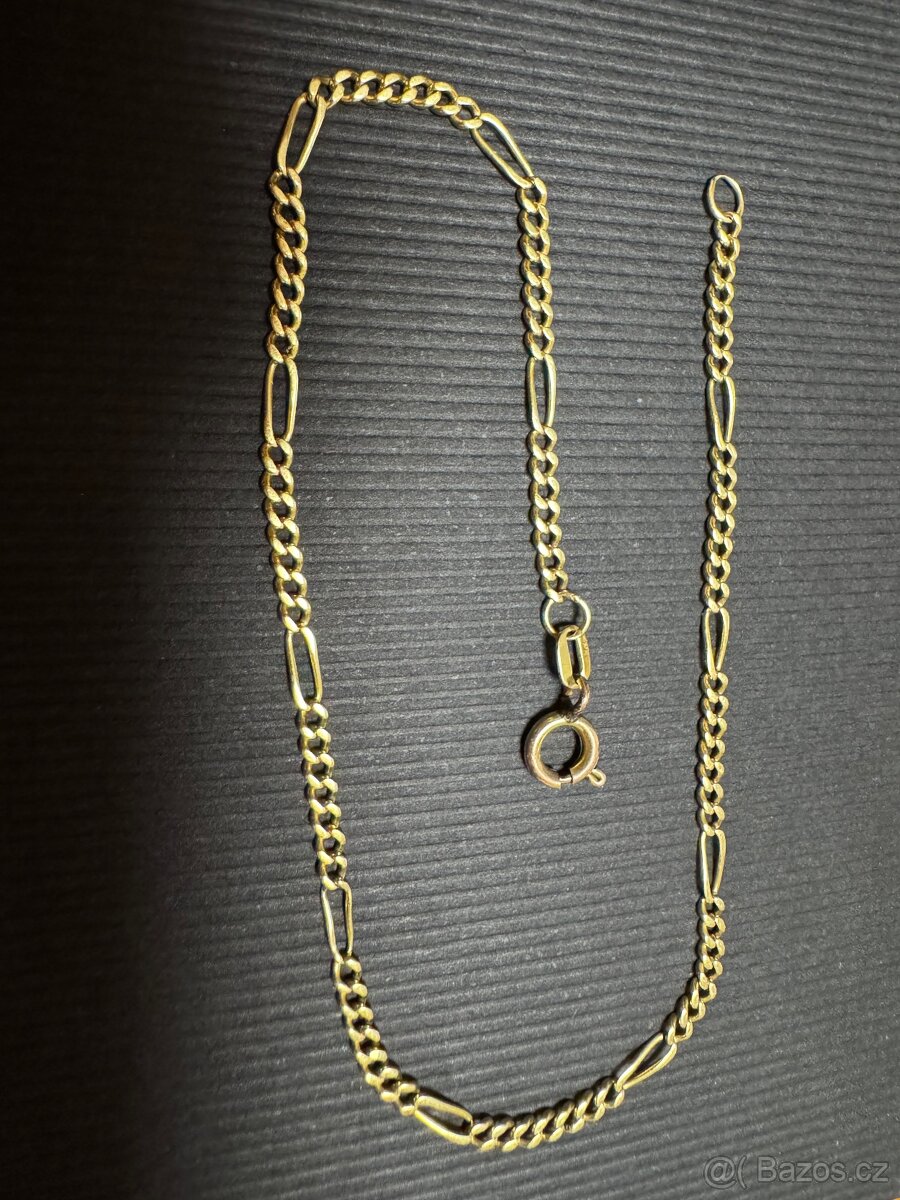 Zlato, zlatý náramek 14 karátu, 585 váha 2,3 g