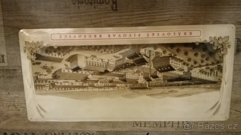 Plechová cedule Krušovice pivo