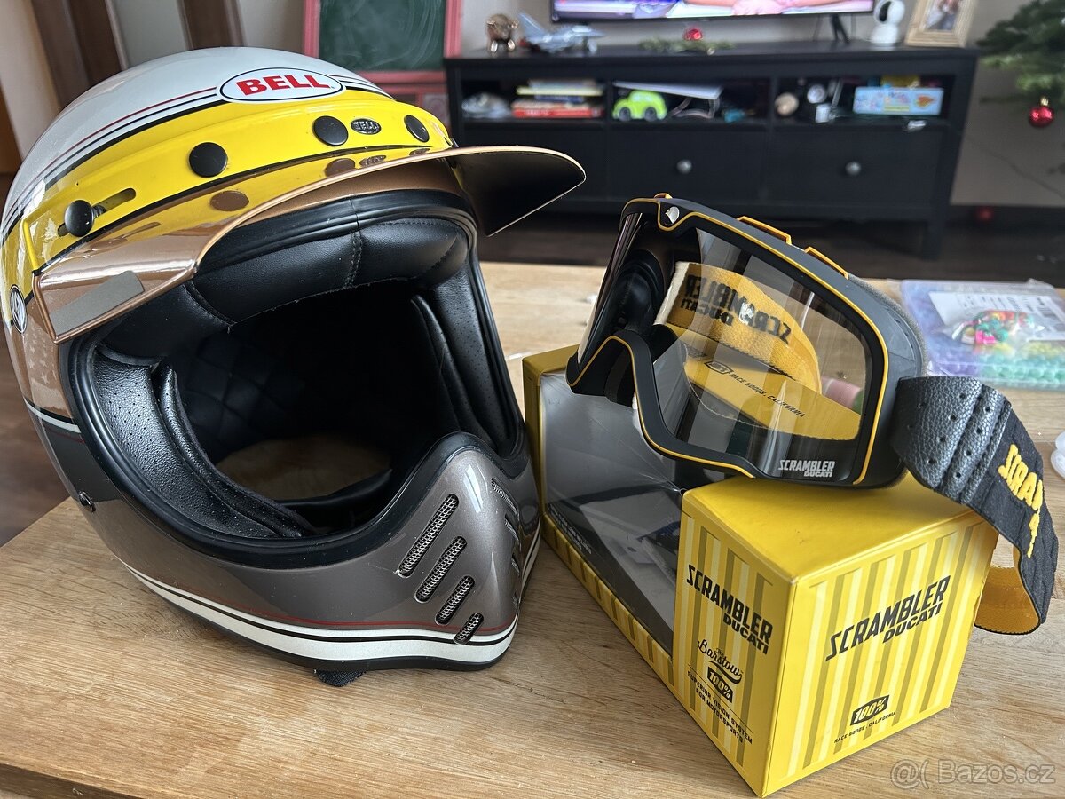 Ducati Scrambler Bell helma a brýle