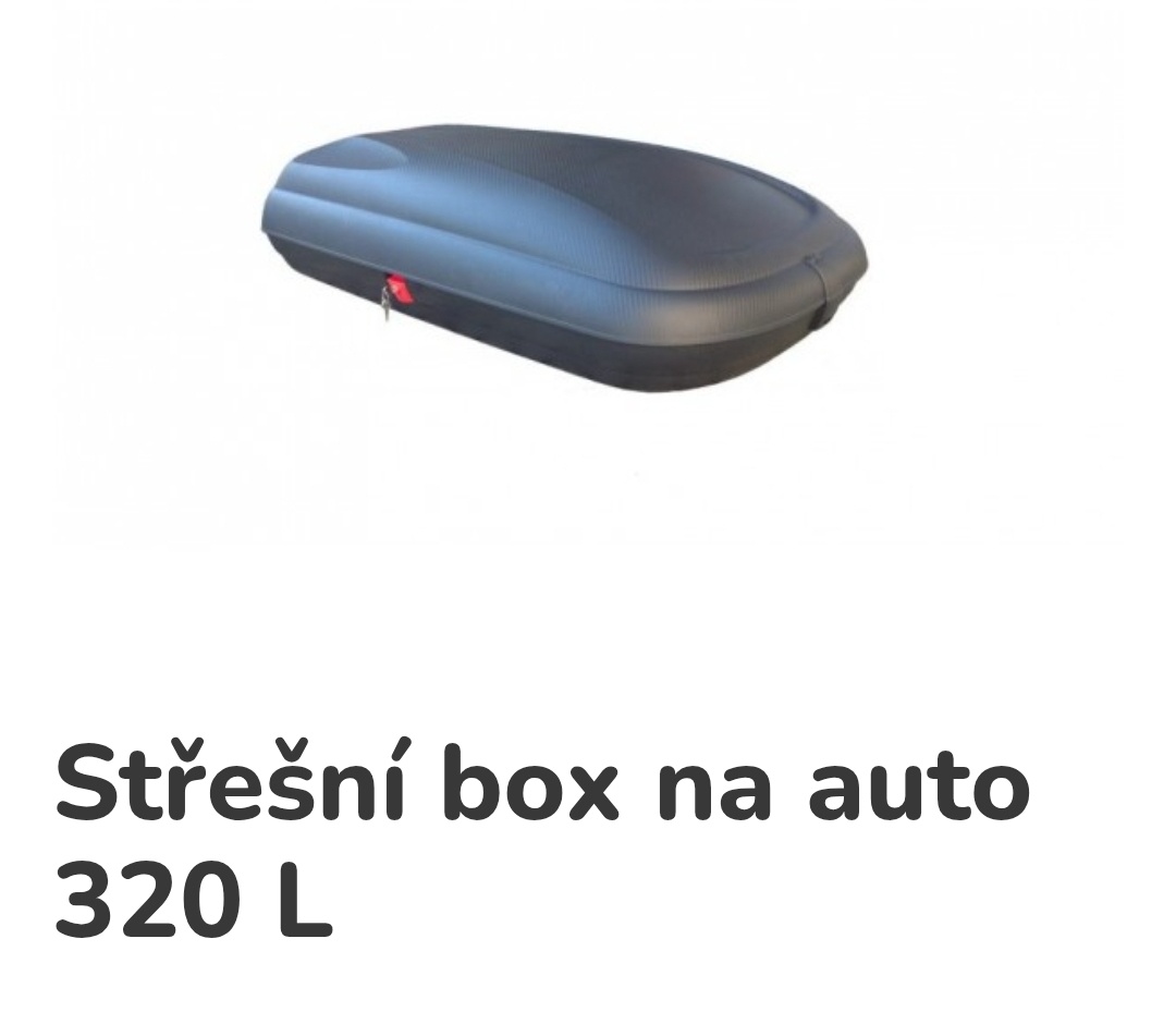 Moderní střešní box,rakev, o objemu 320 L