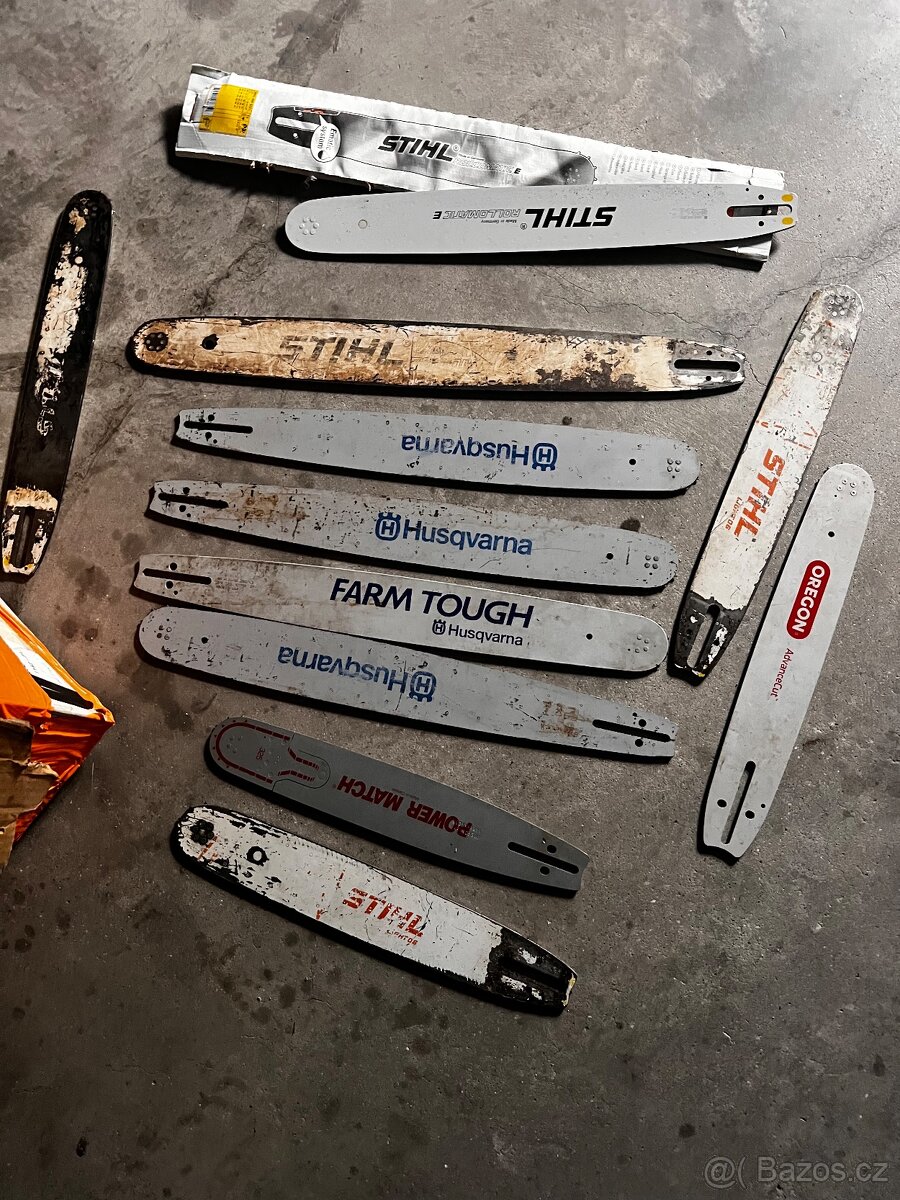 Vodící lišty a řetězy stihl a Husqvarna oregon