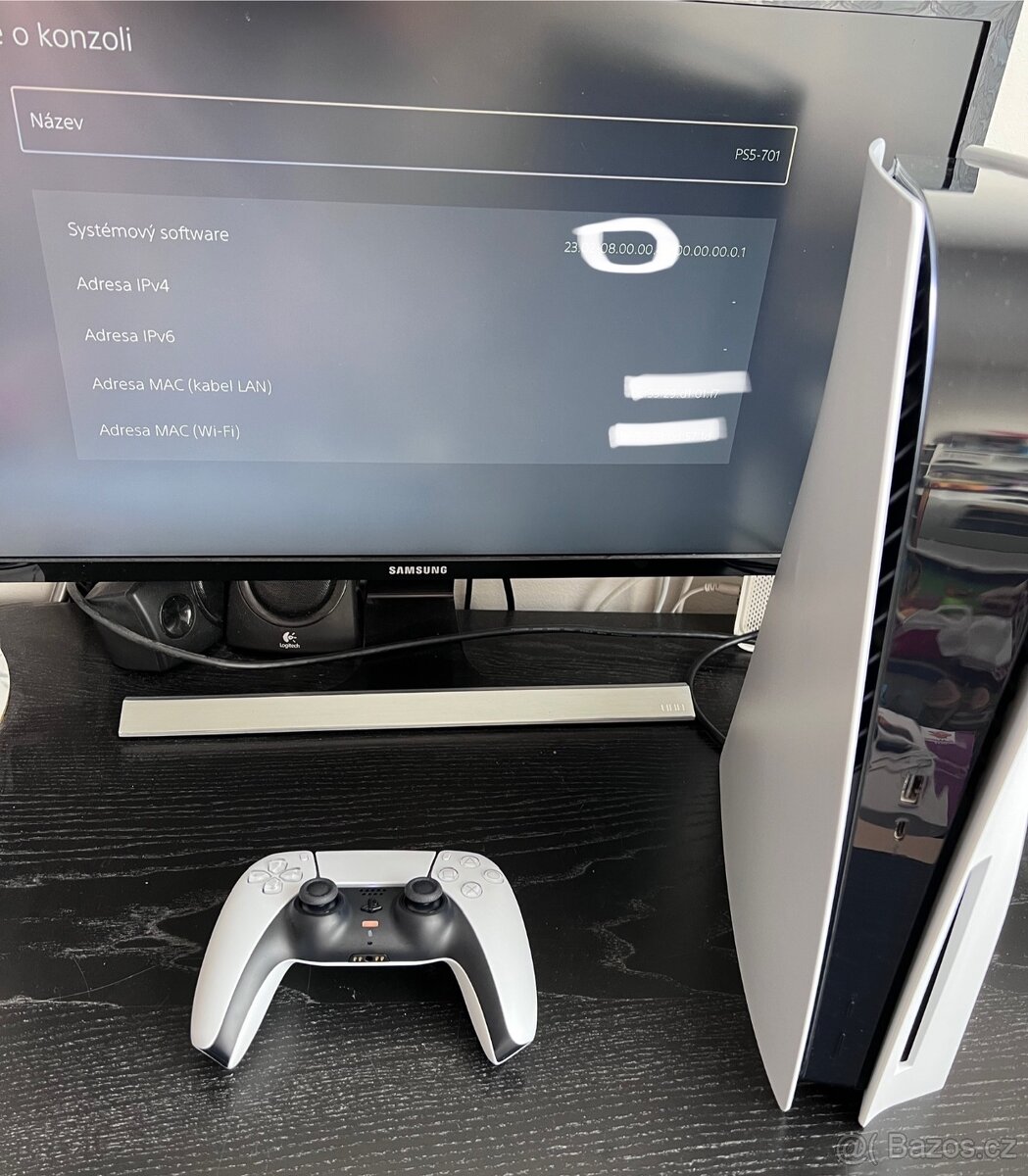 PS5 s mechanikou FW 8.00 + příslušenství
