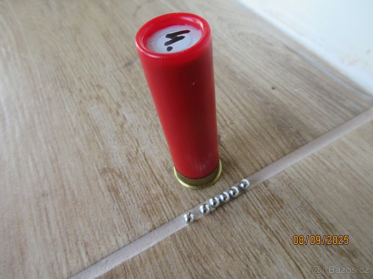 Brokový náboj 16/65 ocelový brok 4 mm plněný Č.P, kat „D“