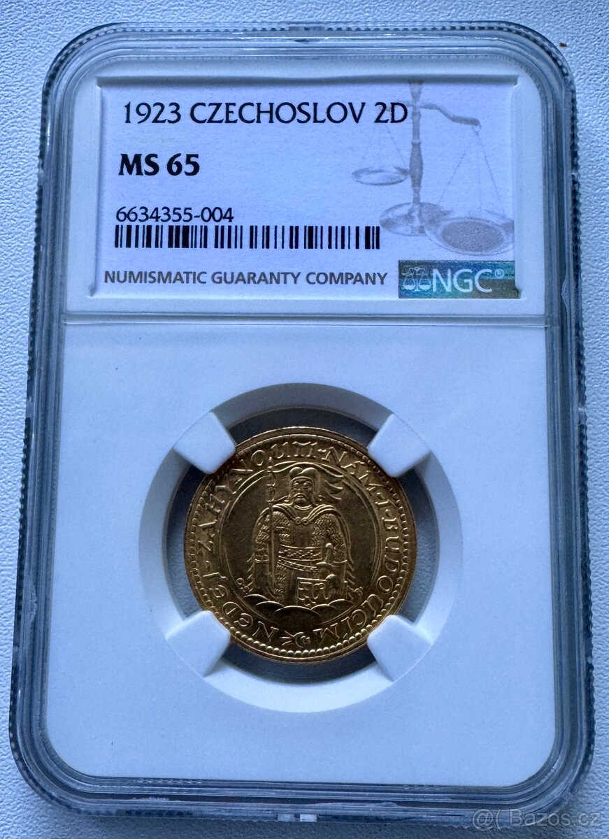 2 dukát 1923 MS65 TO
