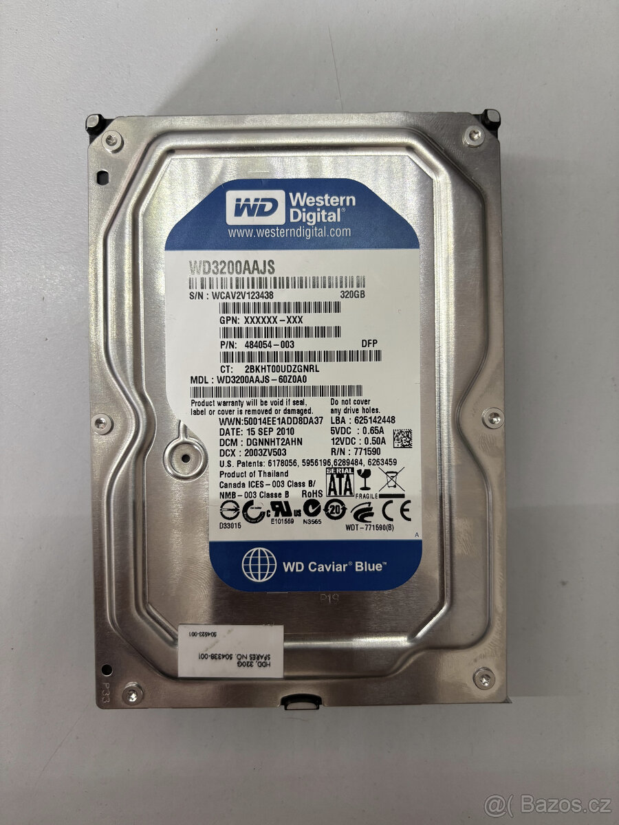 WD Caviar Blue WD3200AAJS, 320GB, 8MB, 3,5", 7200RPM, SATAI