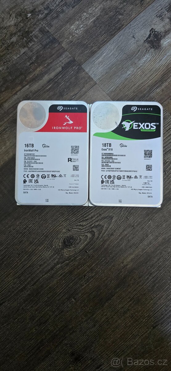 Prodam tyto 2 HDDky 16TB a 18TB Funkcni ale uz bez zaruky.