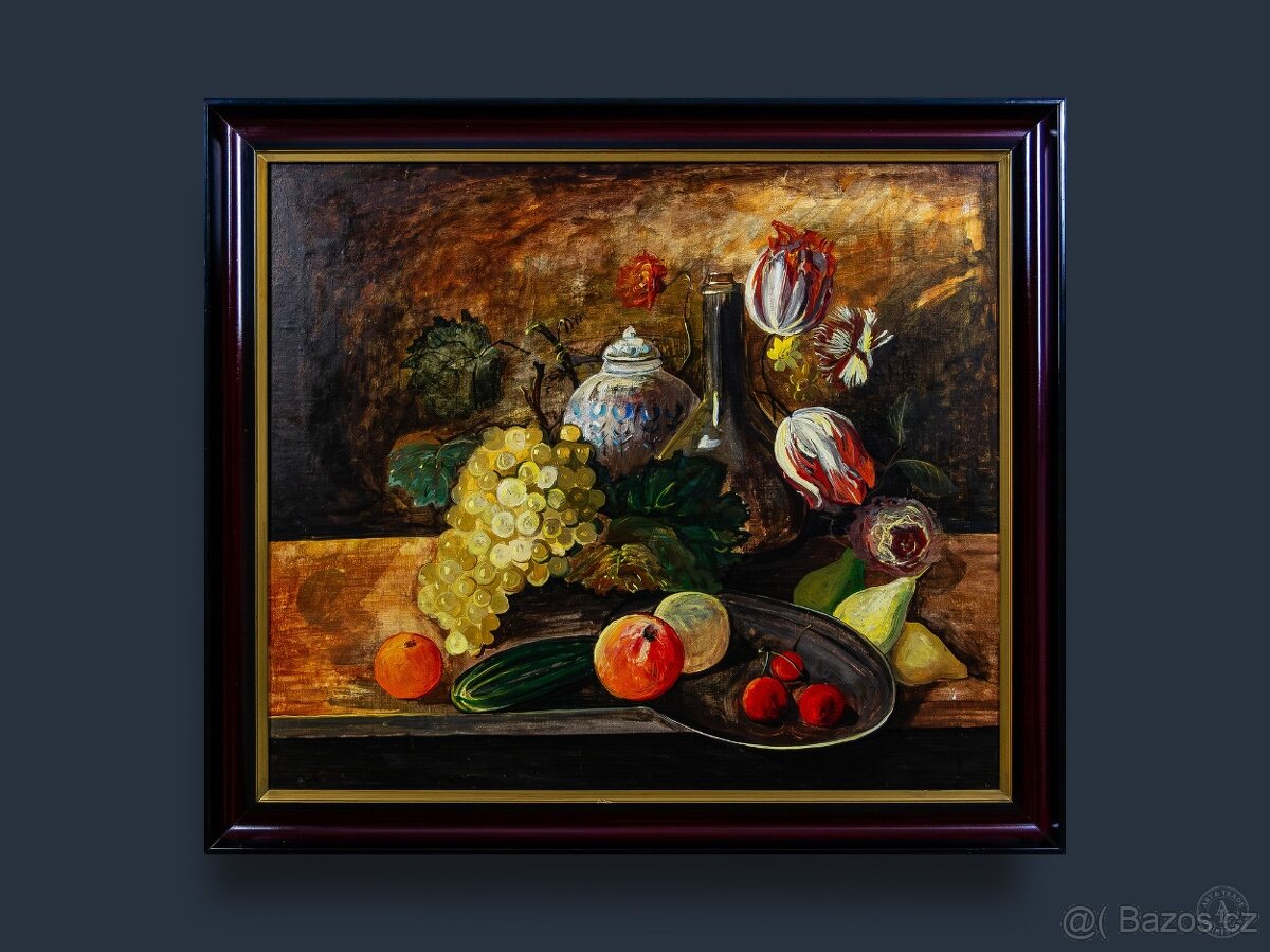 Zátiší I. , G.Siczawiňski, olej na plátně, 850× 750 mm