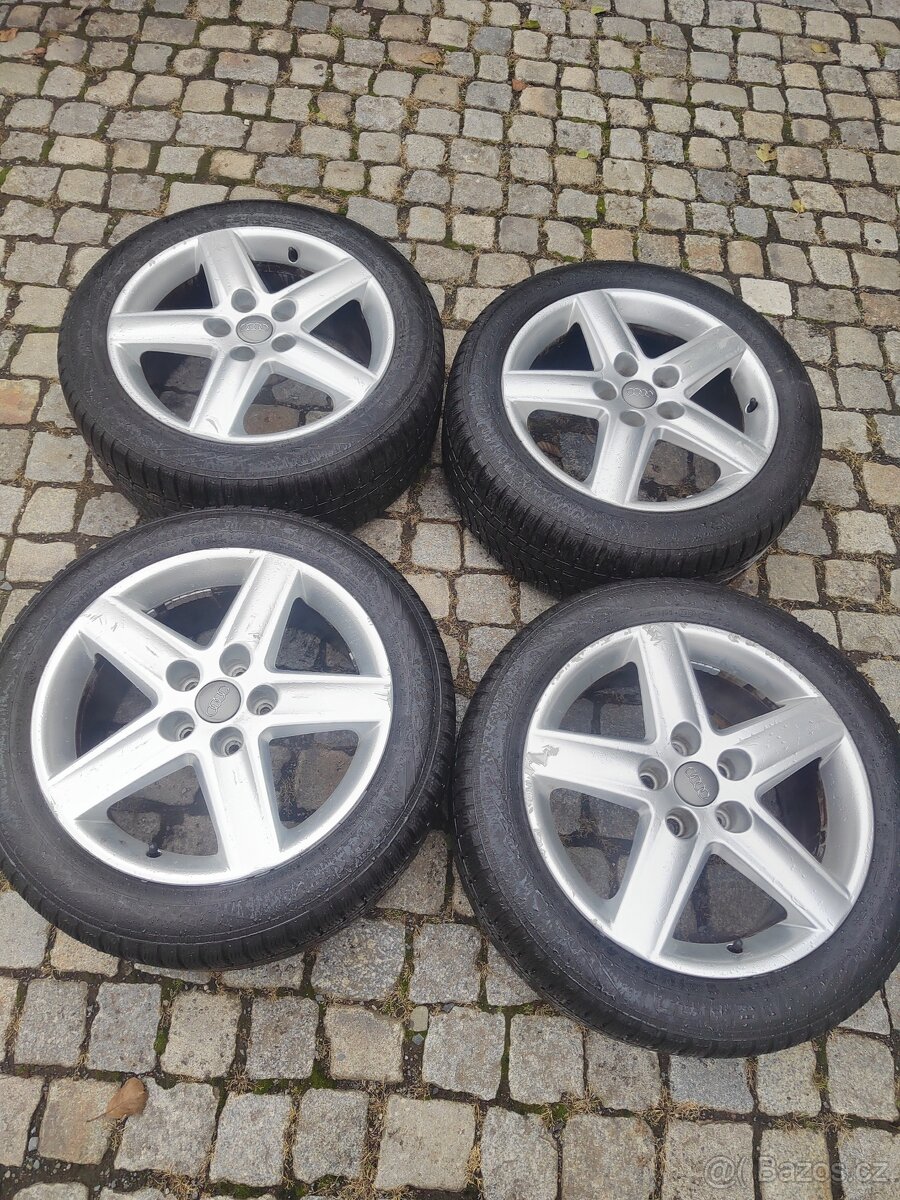 Prodám orig alu 17 AUDI 5x112 ET 45 zimní pneu
