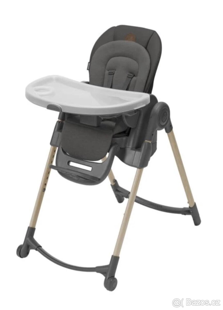 Šedá dřevěná dětská rostoucí židlička Maxi Cosi